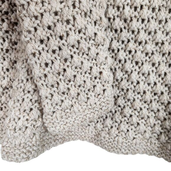 NWT Elsamanda Chunky Knit Alpaca Wool Sweater Boho Semi See Through Tan M - Picture 4 of 9